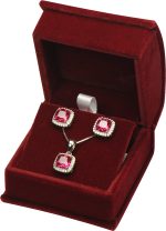 Navy Blue Color Luxury Velvet Multiple Use Earring Necklace Pendant Jewelry Gift Box for Wedding, Birthday, Valentine' Day, Mother's Day, Christmas...Comes with an Extra Individual White Packer Box Size 2.15〞(W)*2.15〞(D)*1.65〞(H)( Jewelry not included) - Image 4
